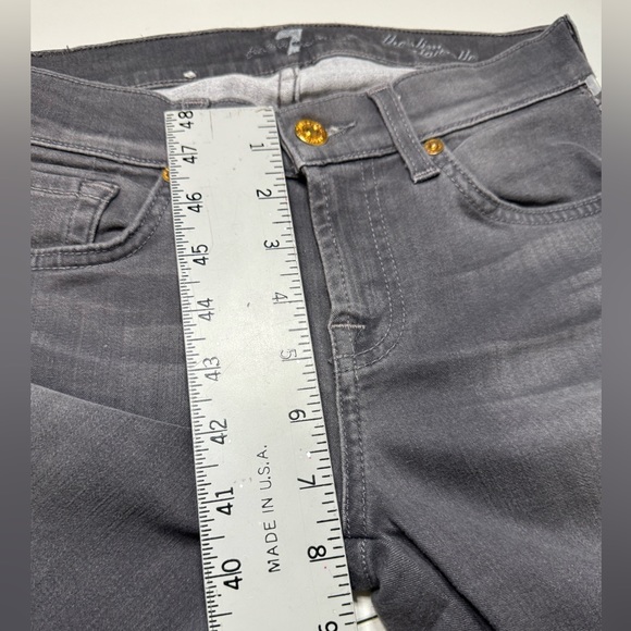 7 for All Mankind Jeans The Slim Cigarette Raw Hem GRAY SIZE 26 - Picture 13 of 16